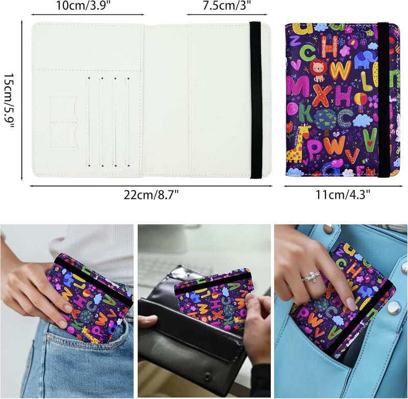 bassyil Passport Holder for Women and Men PU Leather Passport Cover for Travel (Alphabet) - Image 4